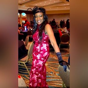 Long Red evening gown